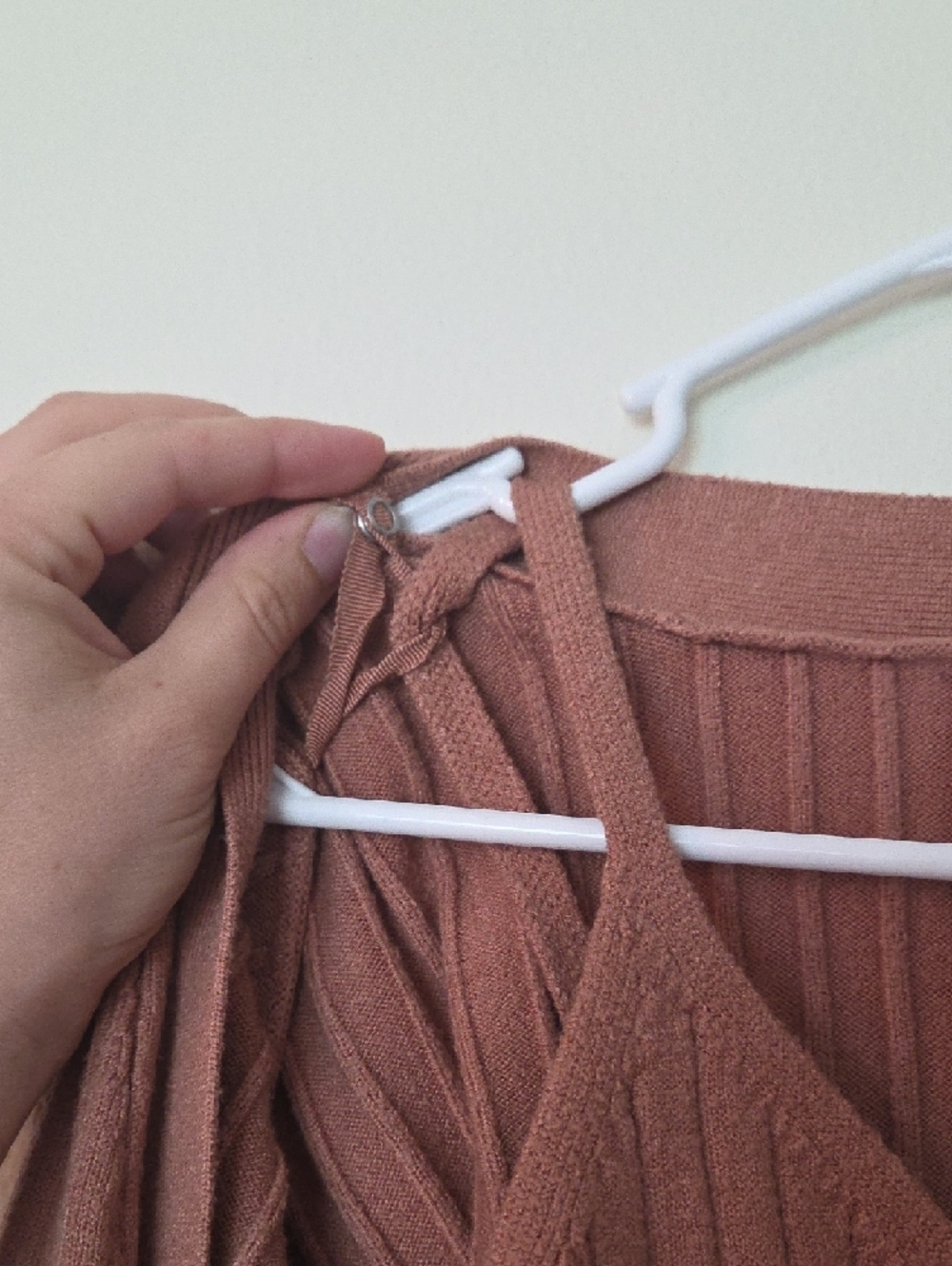 Ribbed Tank and Button Cardigan Set in Mauve Rose - Picture 4 of 5
